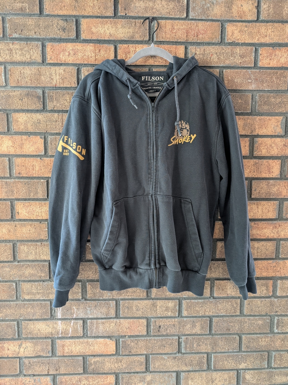 Filson Smokey Black Zip-Up Hoodie Jacket